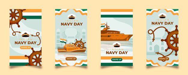 Platte Indiase marine dag instagram verhalencollectie