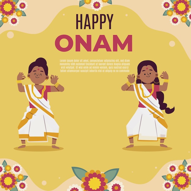 Platte indiase onam illustratie