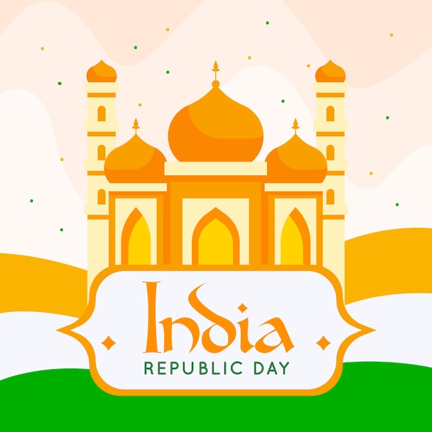 Gratis vector platte indiase republiek dag achtergrond