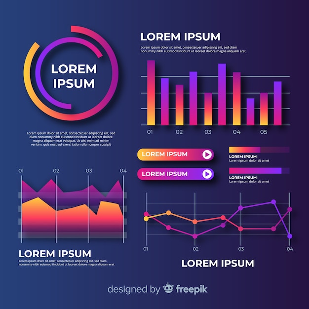 Platte infographic element ingesteld