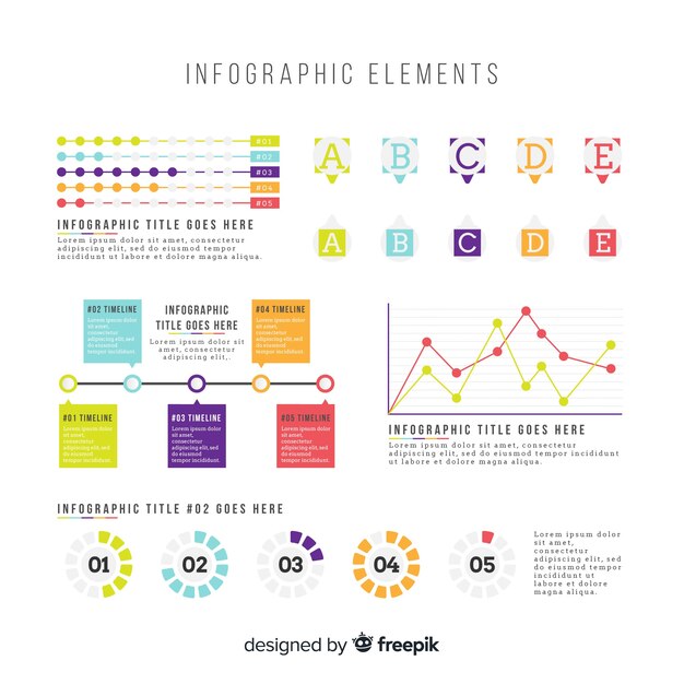 Platte infographic elementen