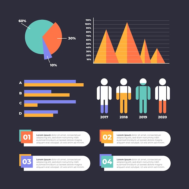 Platte infographic elementen