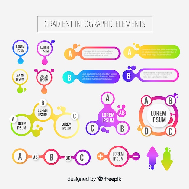 Gratis vector platte infographic elementenverzameling