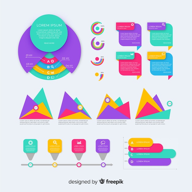 Platte infographic elementenverzameling