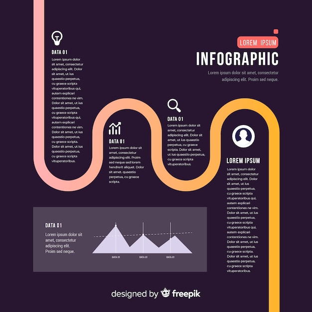 Gratis vector platte infographic met verloop effect