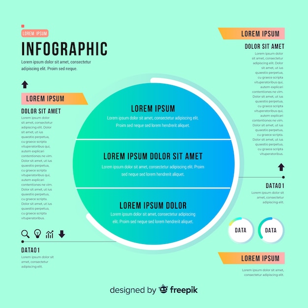 Gratis vector platte infographic met verloop effect