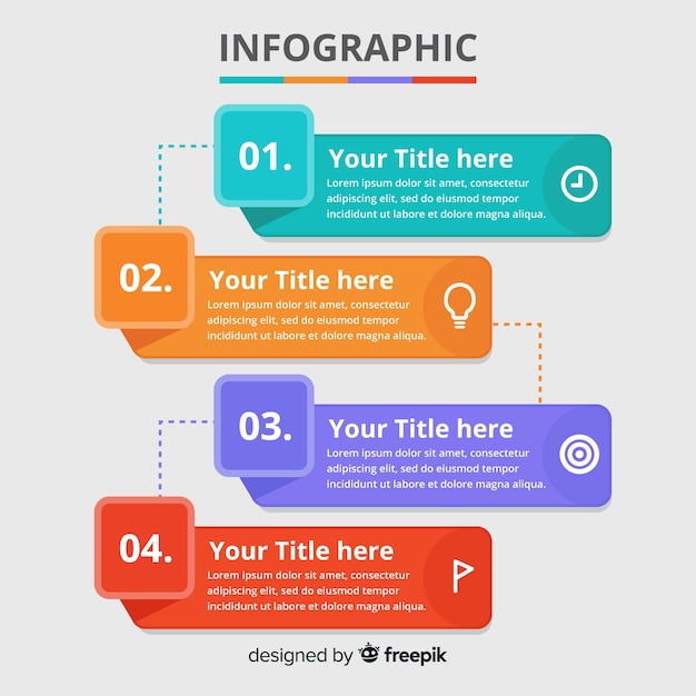 Platte infographic sjabloon achtergrond