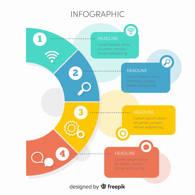 Platte infographic sjabloon