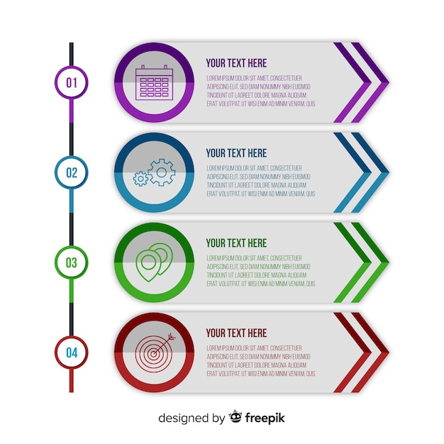 Platte infographic stappen