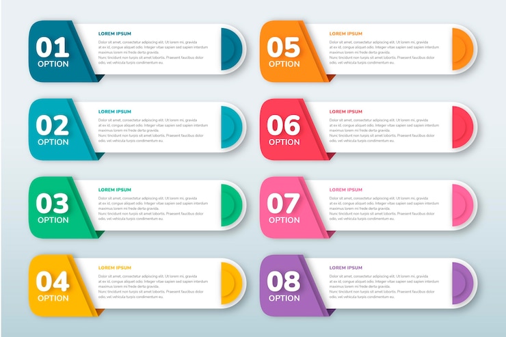Gratis Vector platte inhoudsopgave infographic