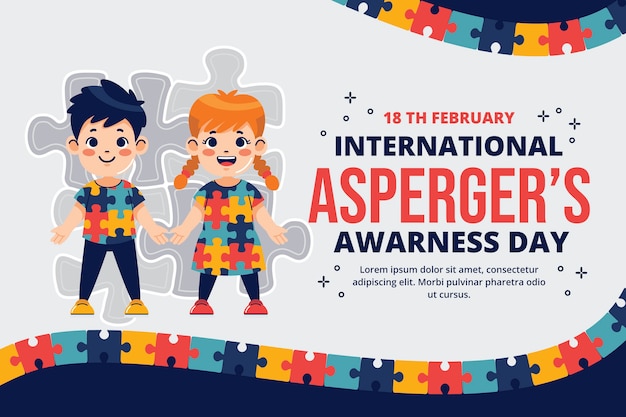 Platte internationale asperger dag achtergrond