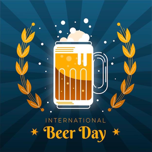 Platte internationale bierdag illustratie