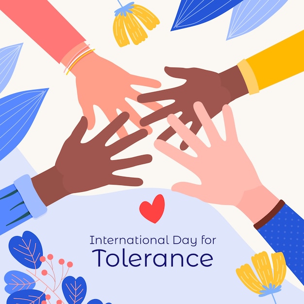 Gratis vector platte internationale dag ter illustratie van tolerantie