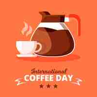 Gratis vector platte internationale dag van koffie