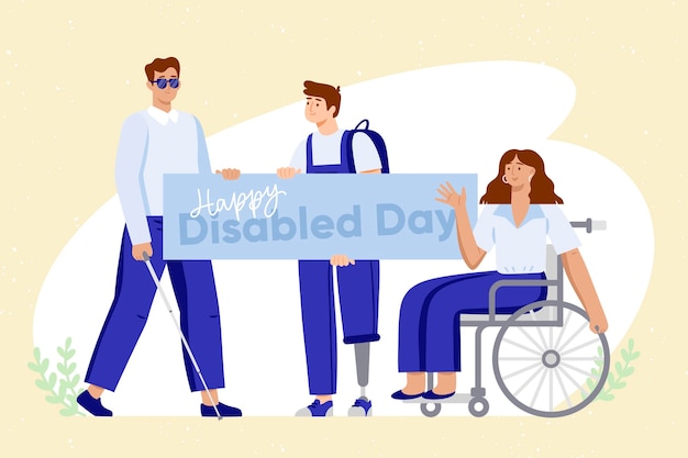 Platte internationale dag van mensen met een handicap