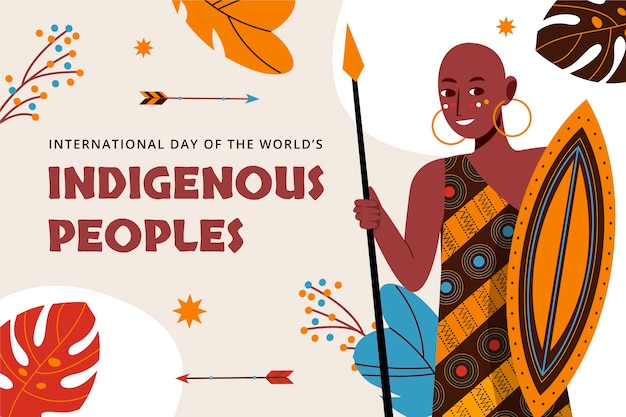 Platte internationale dag van 's werelds inheemse volkeren achtergrond