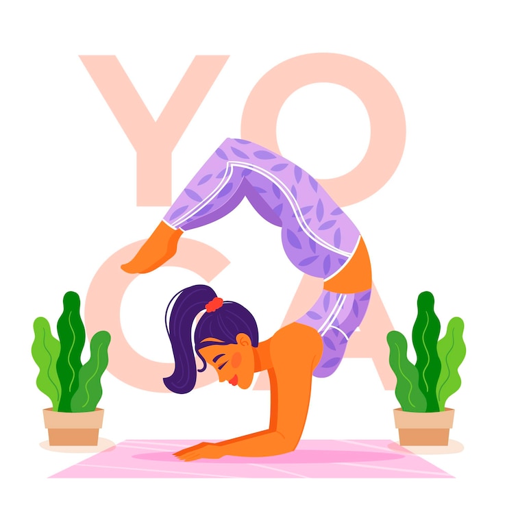 Gratis Vector platte internationale dag van yoga illustratie
