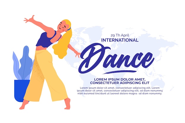 Platte internationale dansdag illustratie