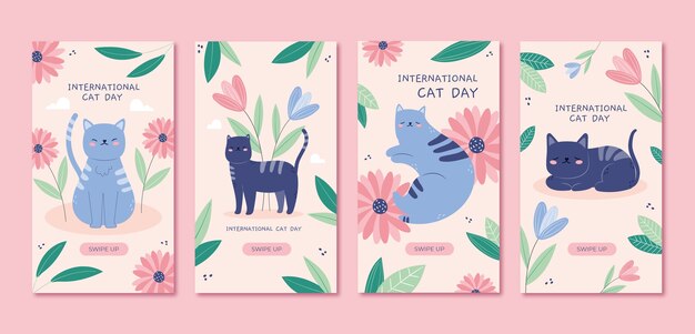 Platte internationale kattendag instagram verhalencollectie