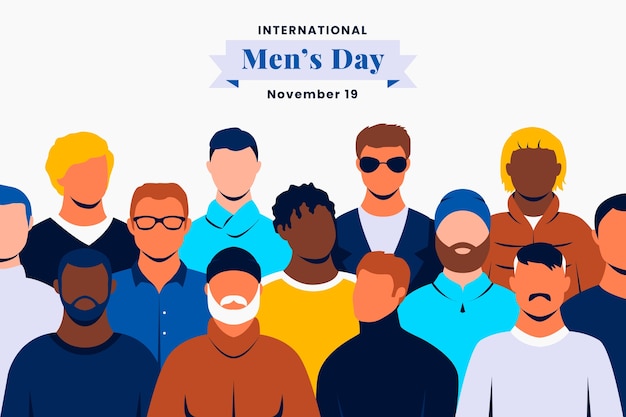 Gratis vector platte internationale mannendag achtergrond