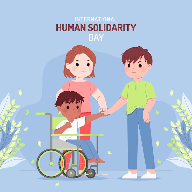 Gratis vector platte internationale menselijke solidariteit dag illustratie