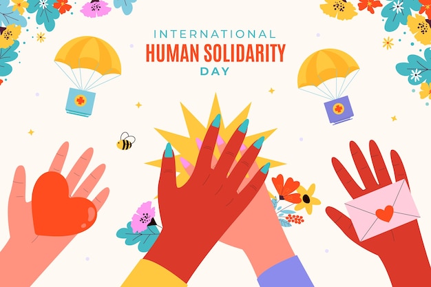 Gratis vector platte internationale menselijke solidariteitsdag achtergrond