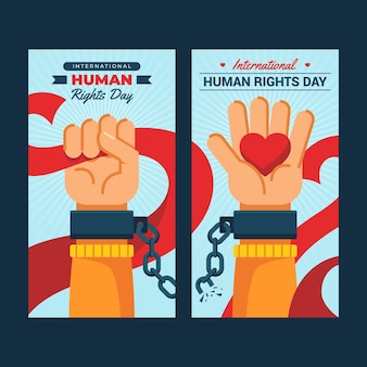 Platte internationale mensenrechtendag verticale banners set