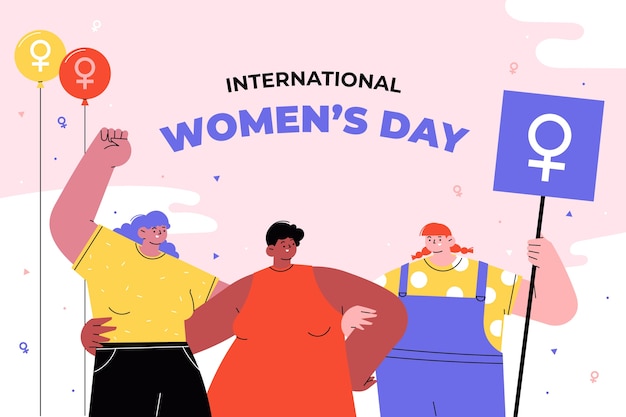 Platte internationale vrouwendag achtergrond