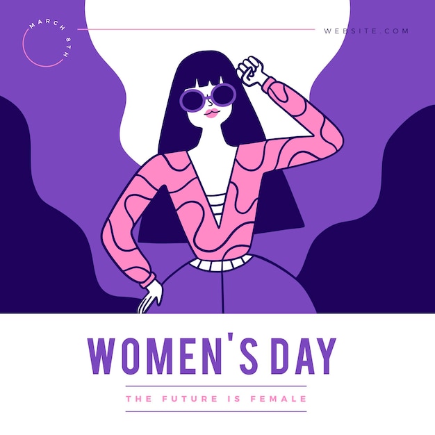 Gratis vector platte internationale vrouwendag illustratie