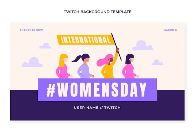 Platte internationale vrouwendag twitch achtergrond