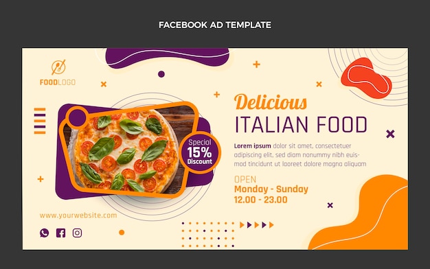 Gratis vector platte italiaanse promosjabloon voor sociale media