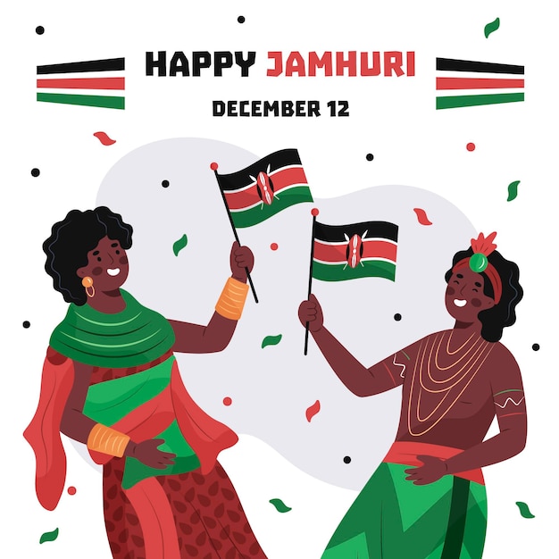 Gratis vector platte jamhuri-dag met mensen