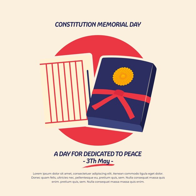 Platte Japanse grondwet herdenkingsdag illustratie