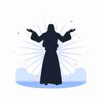 Gratis vector platte jezus silhouet