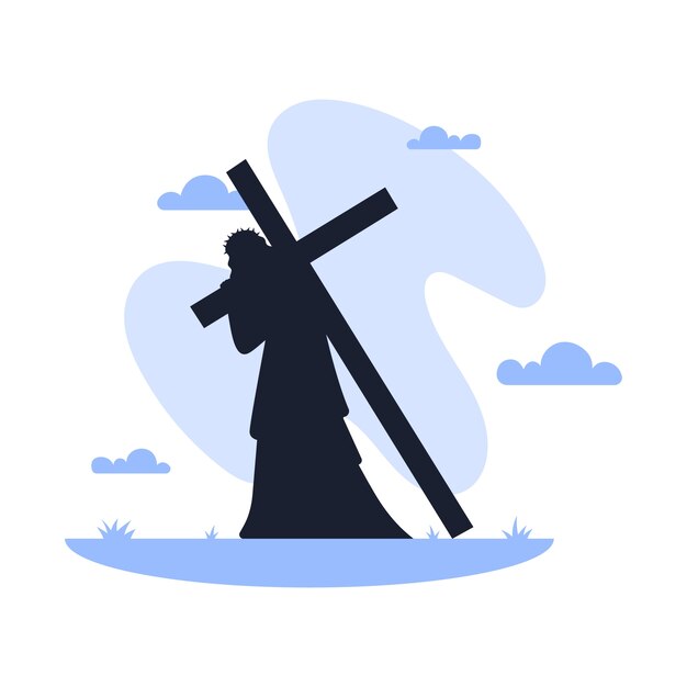 Gratis vector platte jezus silhouet