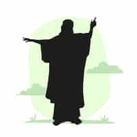 Gratis vector platte jezus silhouet