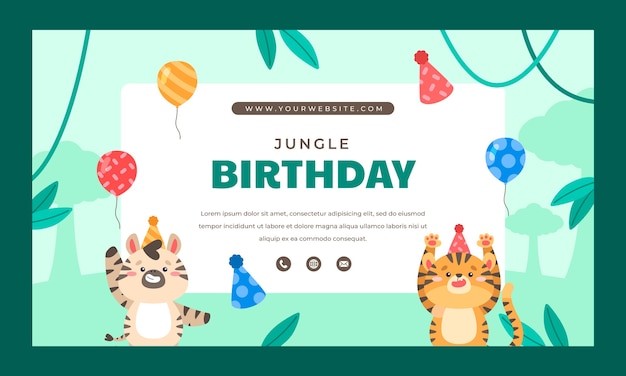 Platte jungle verjaardagsfeestje twitch achtergrond