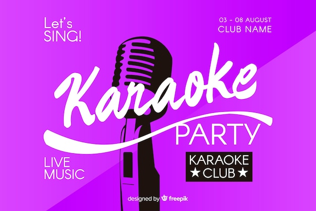 Gratis vector platte karaoke partij sjabloon voor spandoek