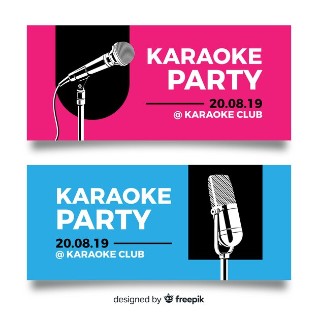 Platte karaoke partij sjabloon voor spandoek