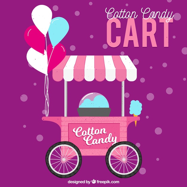 Platte katoen candy cart met ballonnen