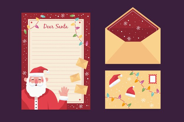 Platte kerst briefpapier sjabloon