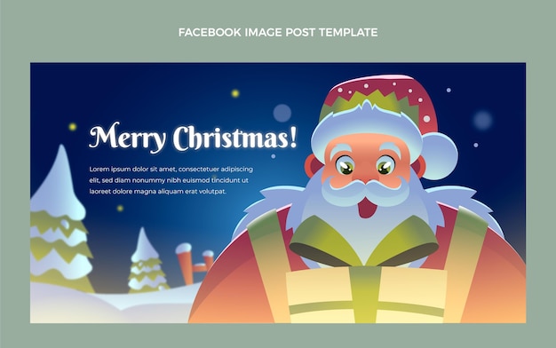 Gratis vector platte kerst social media postsjabloon