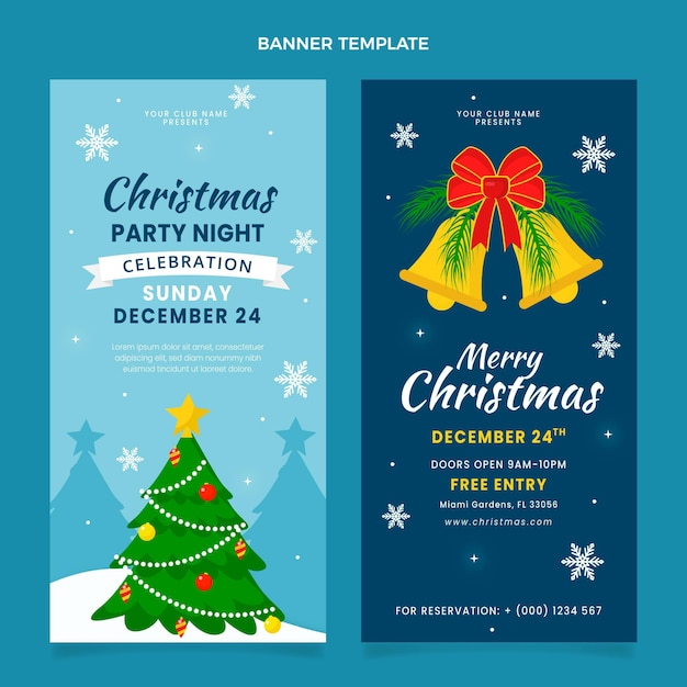 Gratis vector platte kerst verticale banners set