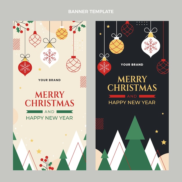 Gratis vector platte kerst verticale banners set