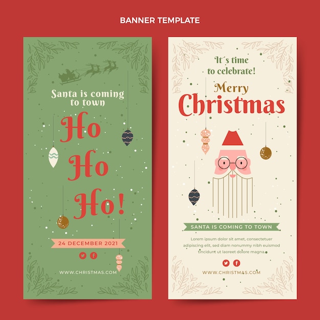 Gratis vector platte kerst verticale banners set