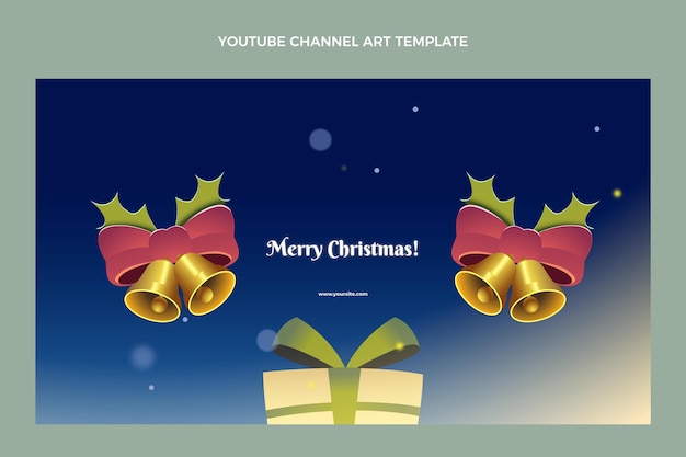 Gratis vector platte kerst youtube-kanaalafbeeldingen