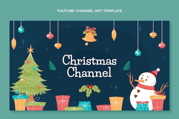 Platte kerst youtube-kanaalafbeeldingen