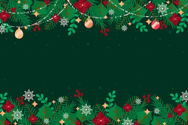 Platte kerstboom takken achtergrond