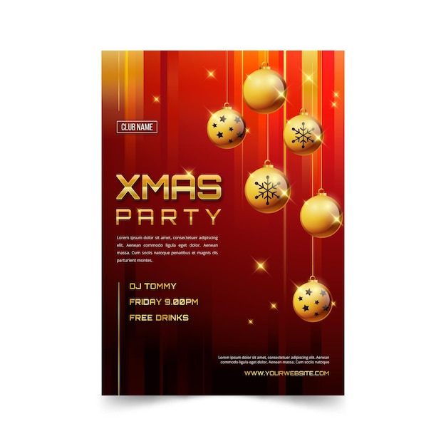 Gratis vector platte kerstfeest folder sjabloon