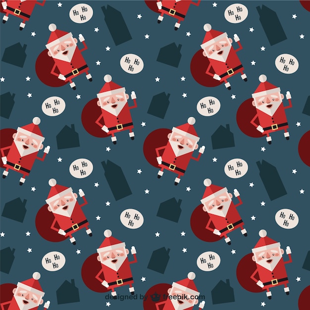 Gratis vector platte kerstman patroon